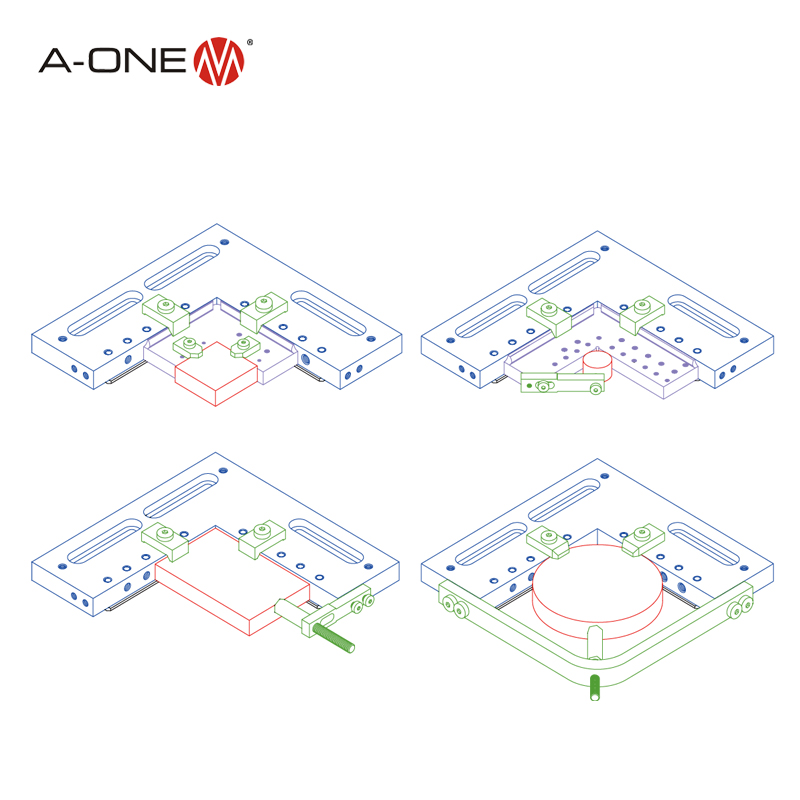 Étau carré combiné en acier inoxydable 3A-210013