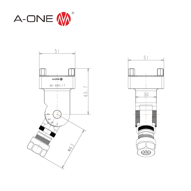 Mandrin rotatif angulaire 3A-300117